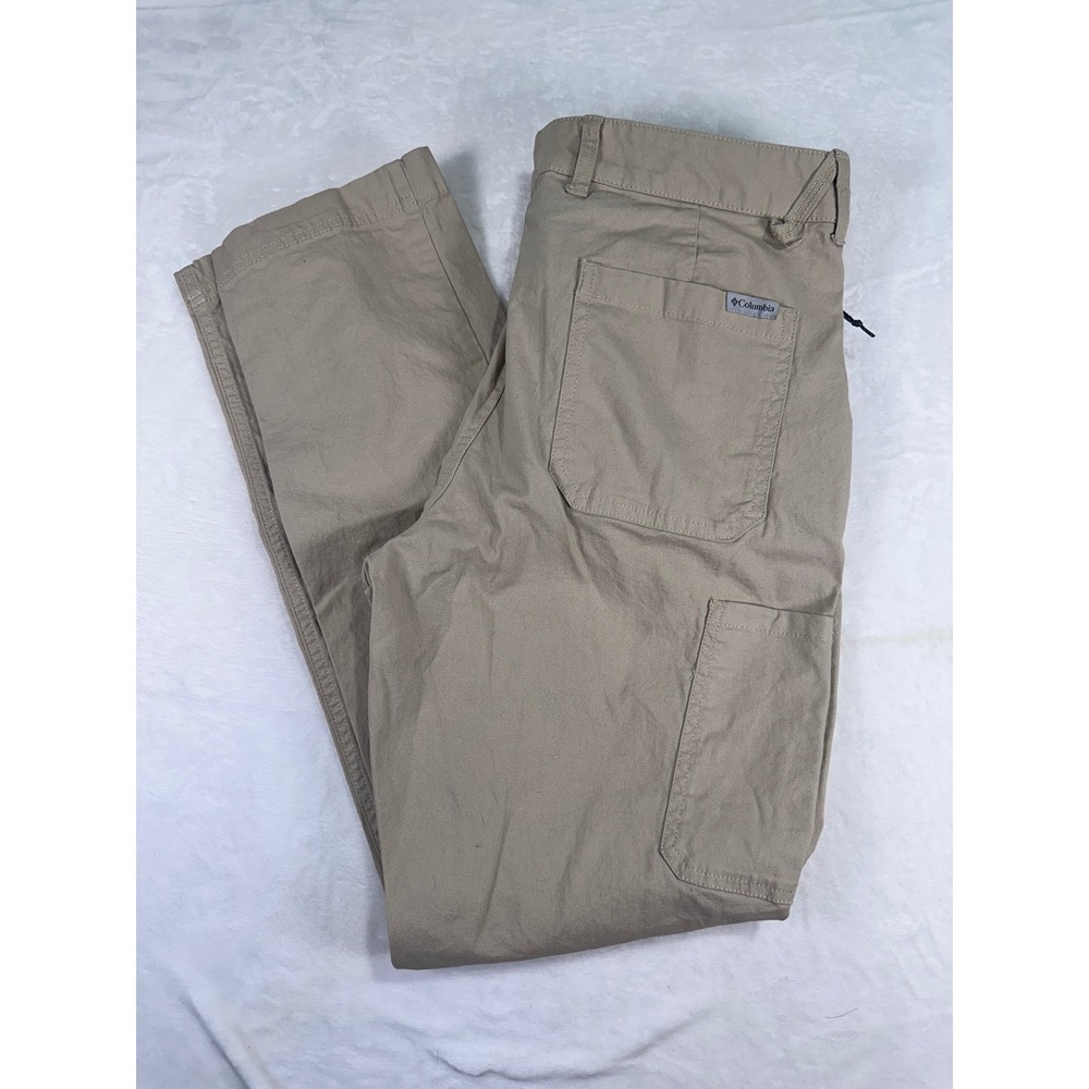 Columbia Active Fit Utility Pants 34x32 Khaki Tan Stretch AO4956 Mens
